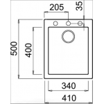 Elleci QUADRA100T 花崗岩廚房台上石盆 (黑色)